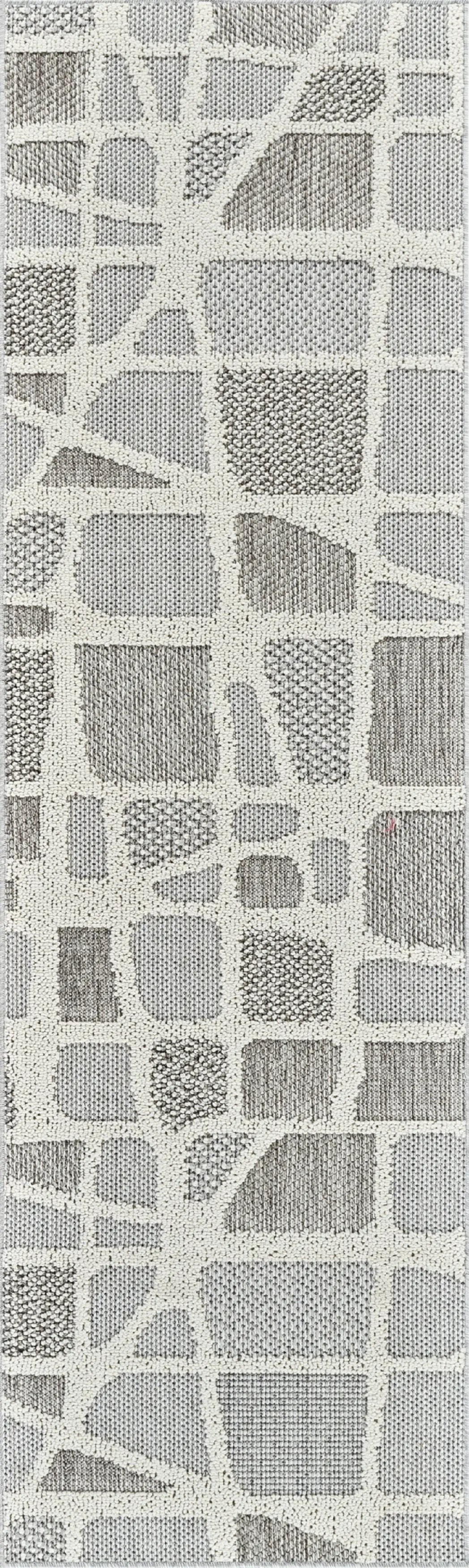 8' Gray And Cream Abstract Area Rug Homeroots Home Decor