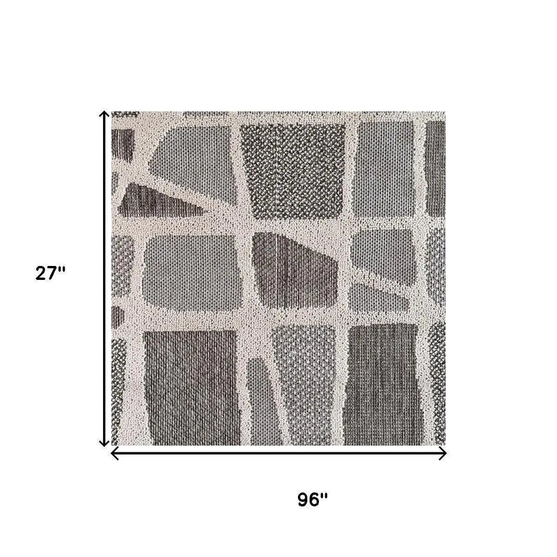 8' Gray And Cream Abstract Area Rug Homeroots Home Decor