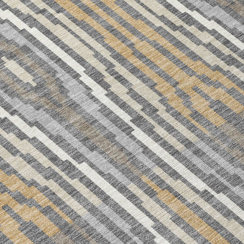 8' Gray And Ivory Round Abstract Washable Indoor Outdoor Area Rug Homeroots Outdoor