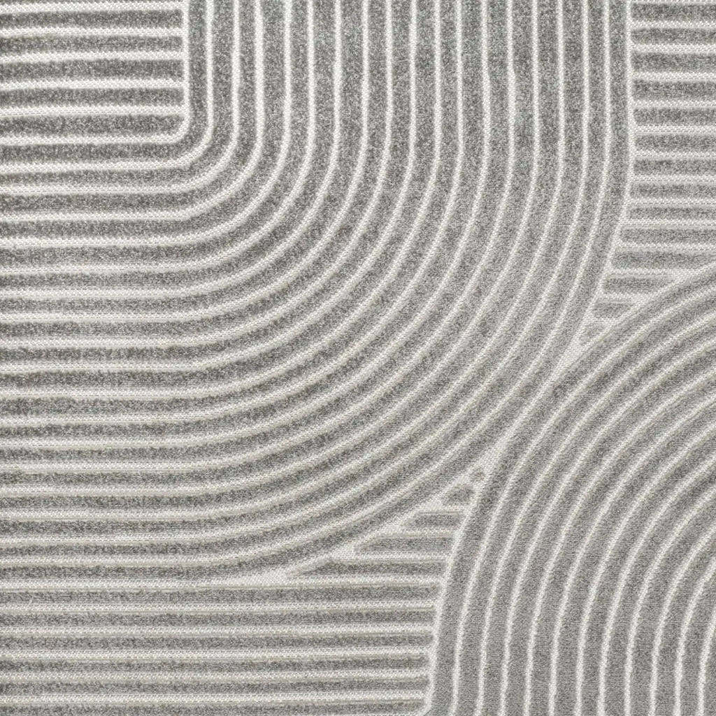 8' Gray And Ivory Square Striped Indoor Outdoor Area Rug Homeroots Outdoor