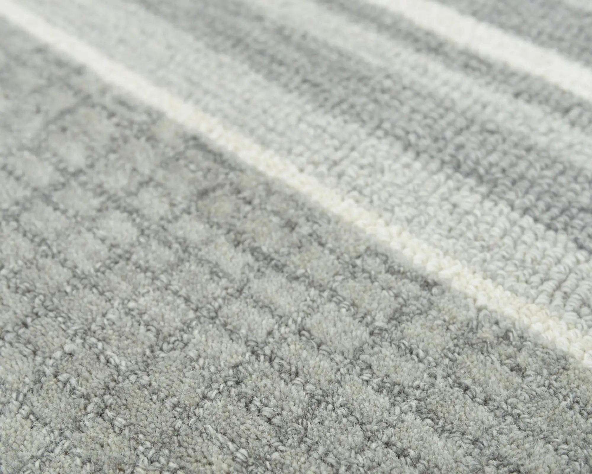 8' Gray And Ivory Wool Striped Hand Tufted Area Rug Homeroots Home Decor