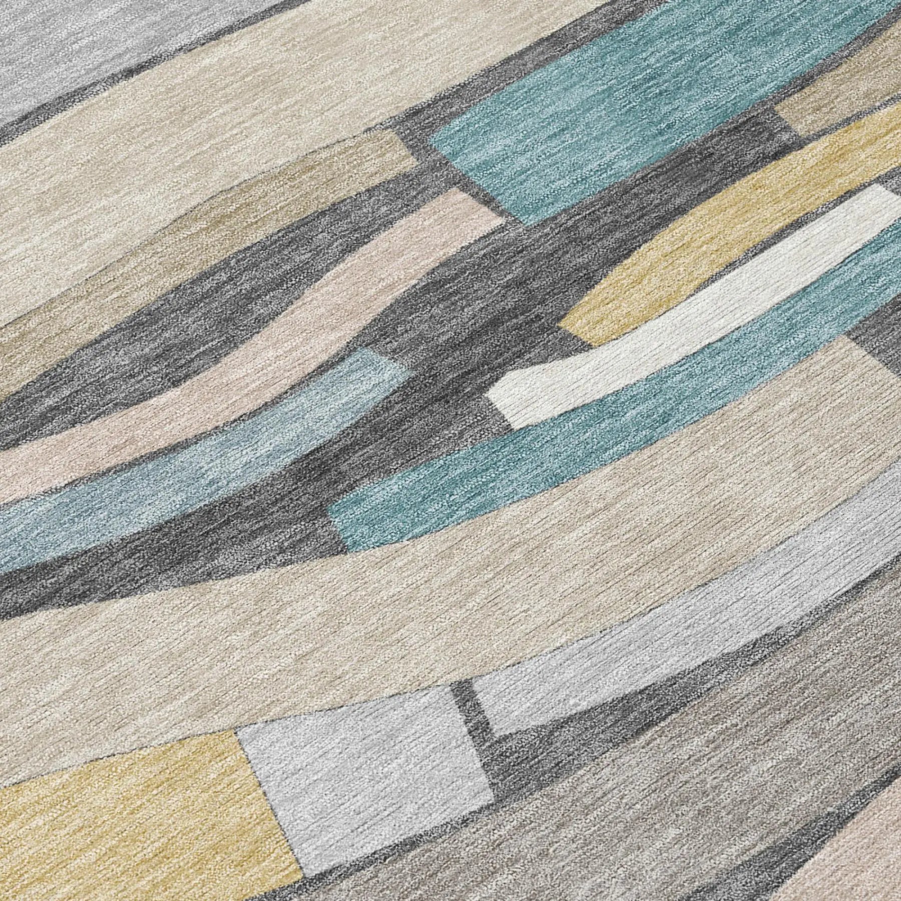 8' Gray And Pewter Round Striped Washable Indoor Outdoor Area Rug Homeroots Outdoor