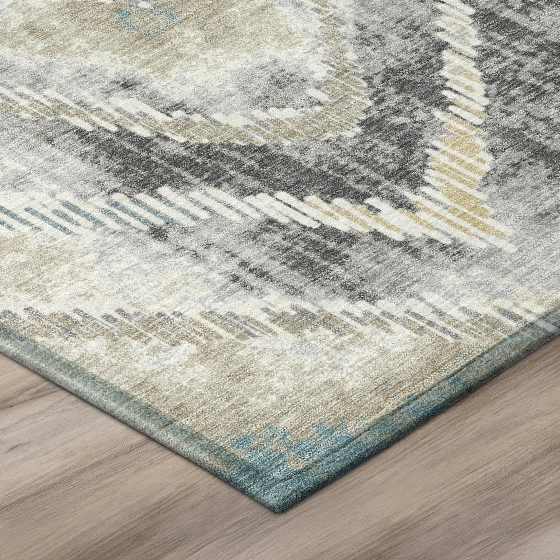 8' Gray And Silver Round Abstract Washable Indoor Outdoor Area Rug Homeroots Outdoor