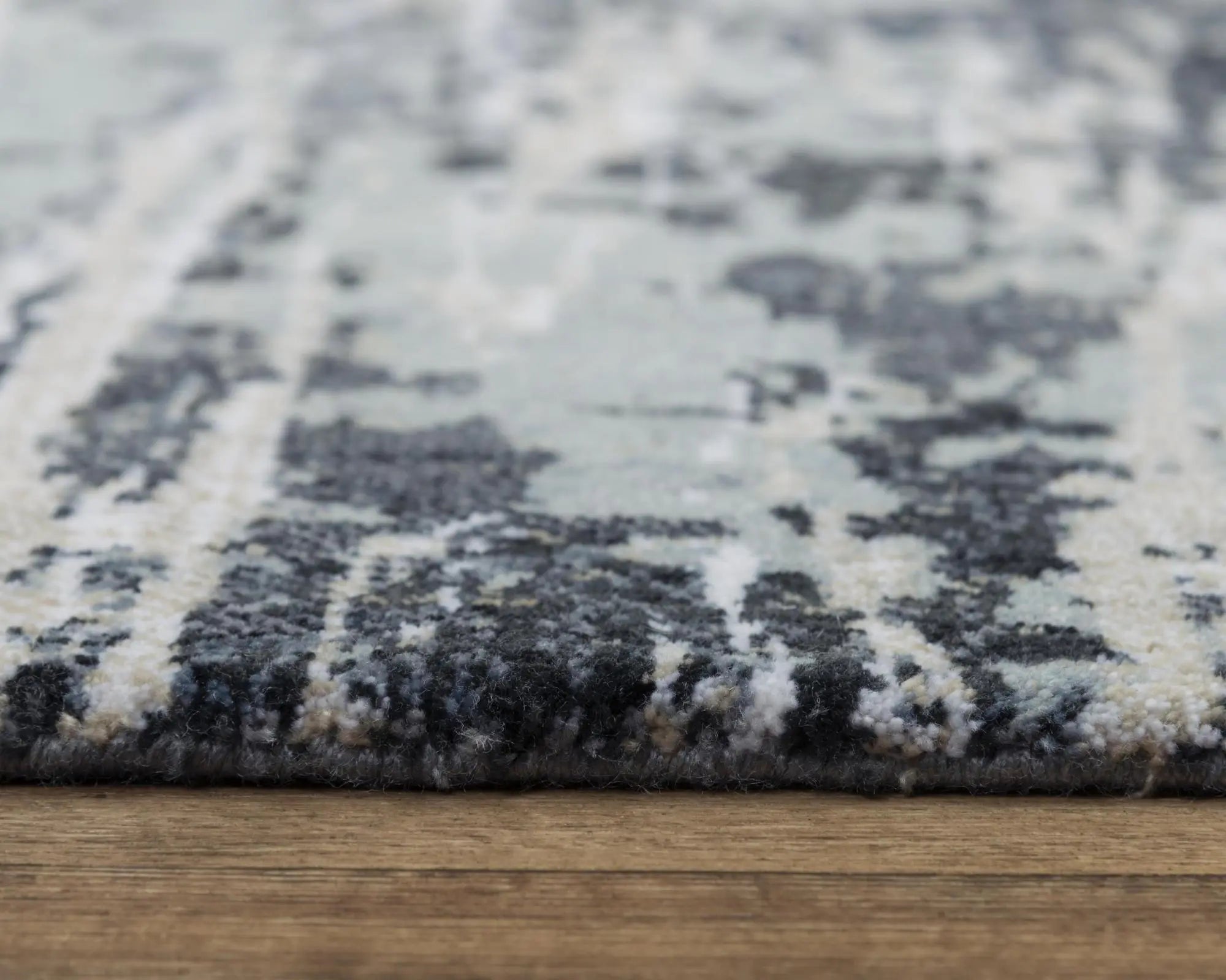 8' Gray Charcoal Beige And Ivory Abstract Hand Carved Handmade Area Rug Homeroots Home Decor