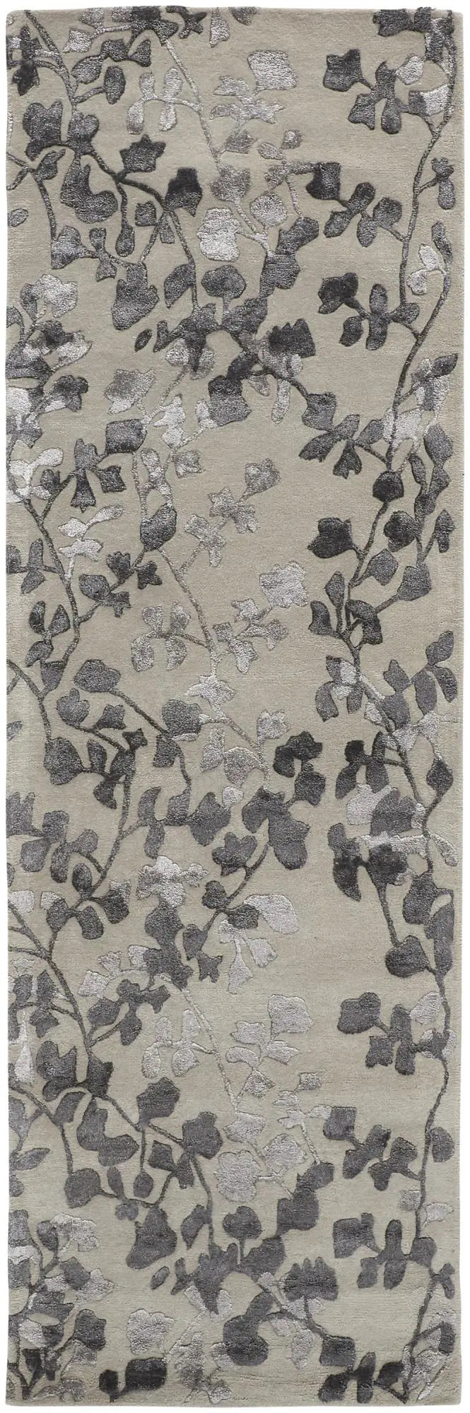 8' Gray Silver And Taupe Floral Hand Tufted Area Rug Homeroots Home Decor