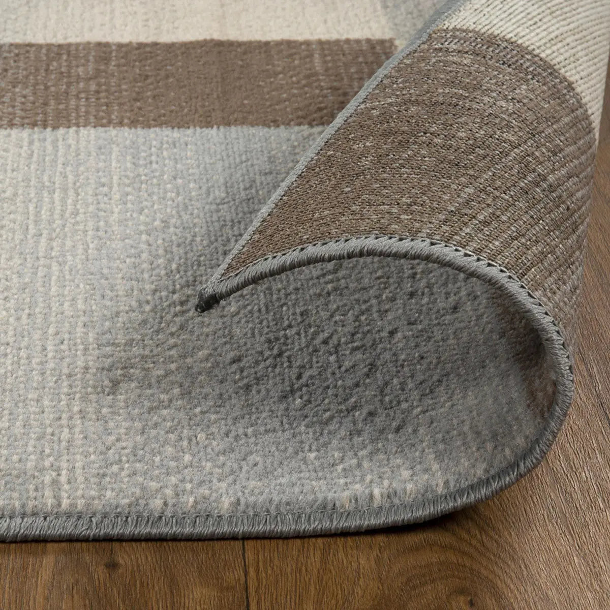 8' Gray Tan And Brown Patchwork Runner Rug Homeroots Home Decor