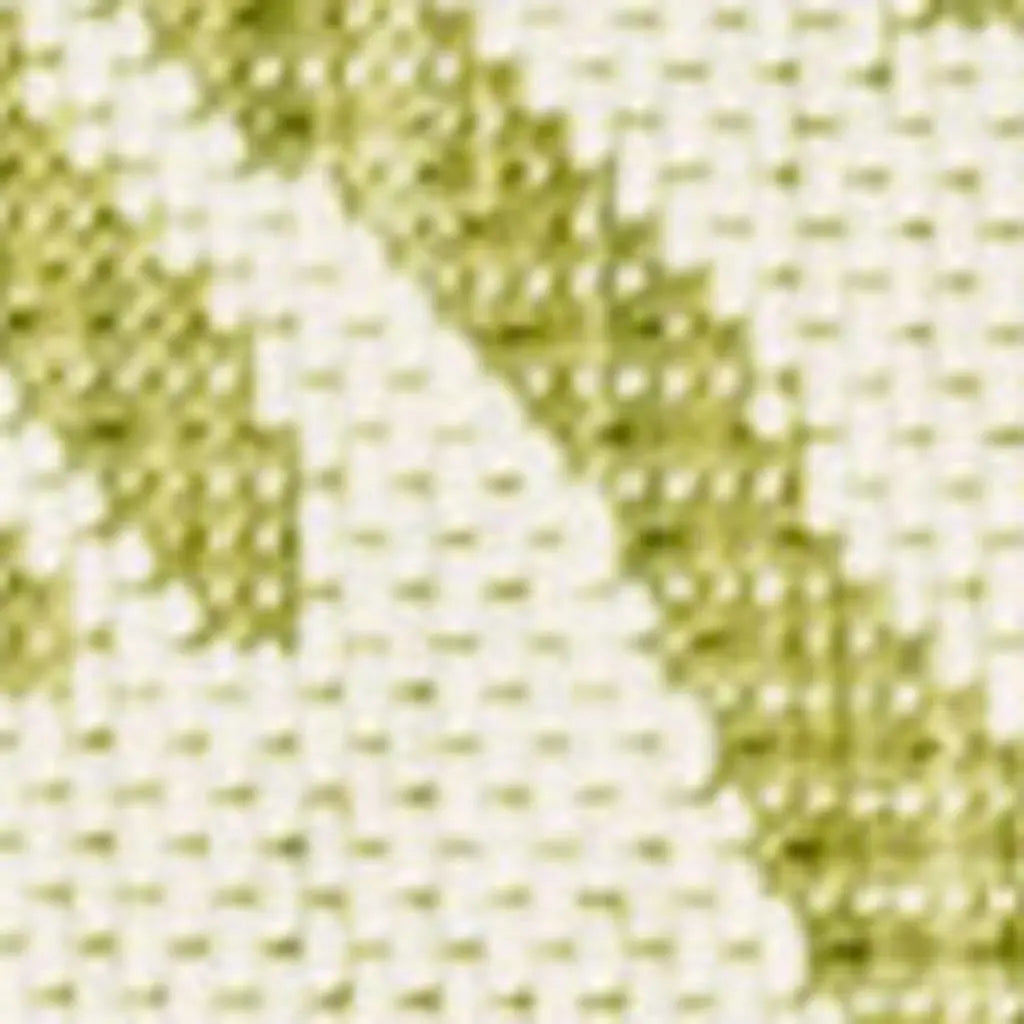 8' Green And Cream Floral Indoor Outdoor Runner Rug Homeroots Outdoor