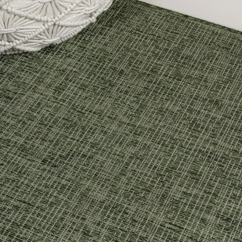 8' Green And Cream Indoor Outdoor Runner Rug Homeroots Outdoor