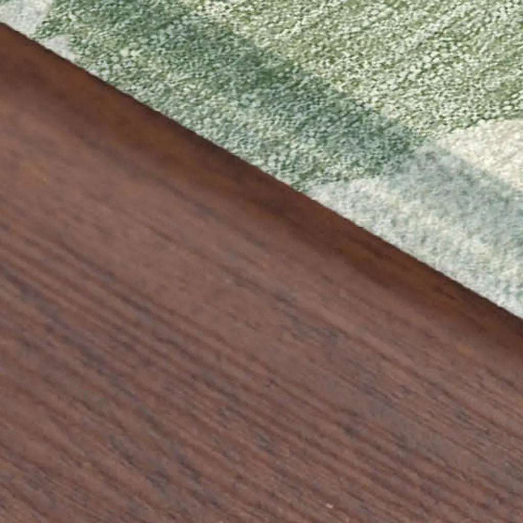 8' Green And Denim Blue Round Abstract Washable Indoor Outdoor Area Rug Homeroots Outdoor