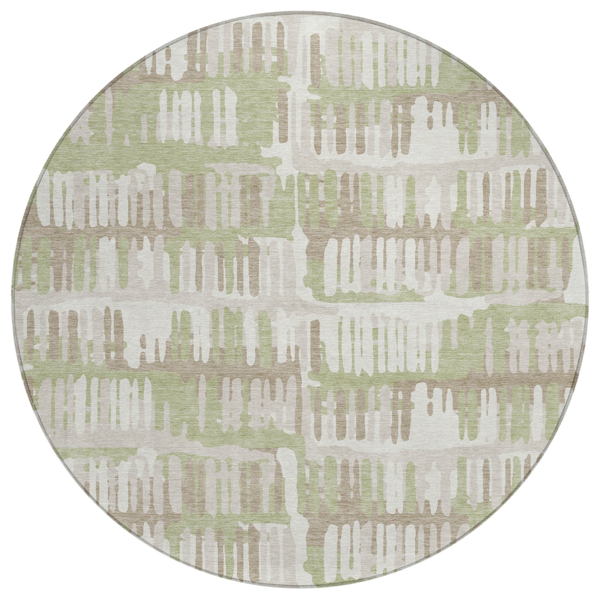 8' Green And Denim Blue Round Abstract Washable Indoor Outdoor Area Rug Homeroots Outdoor