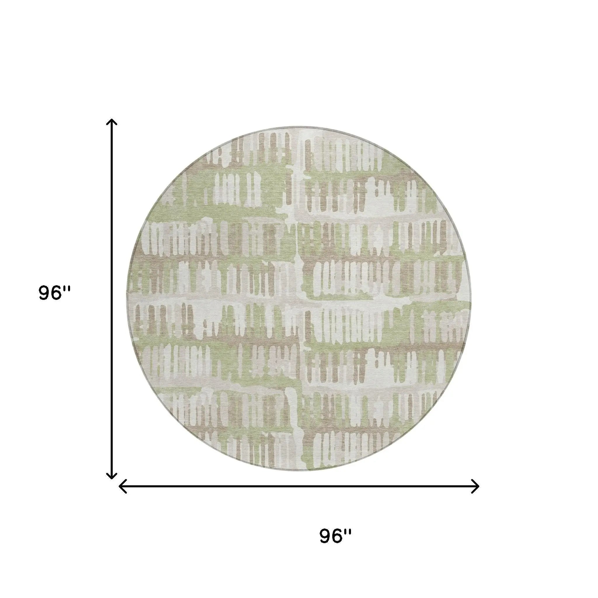8' Green And Denim Blue Round Abstract Washable Indoor Outdoor Area Rug Homeroots Outdoor