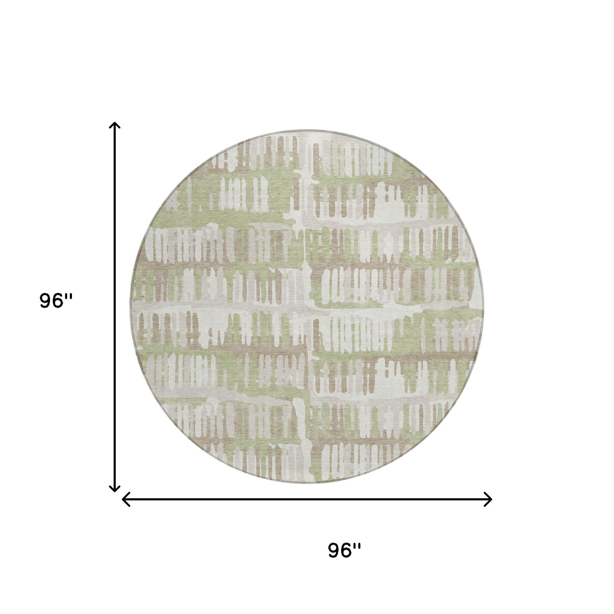 8' Green And Denim Blue Round Abstract Washable Indoor Outdoor Area Rug Homeroots Outdoor