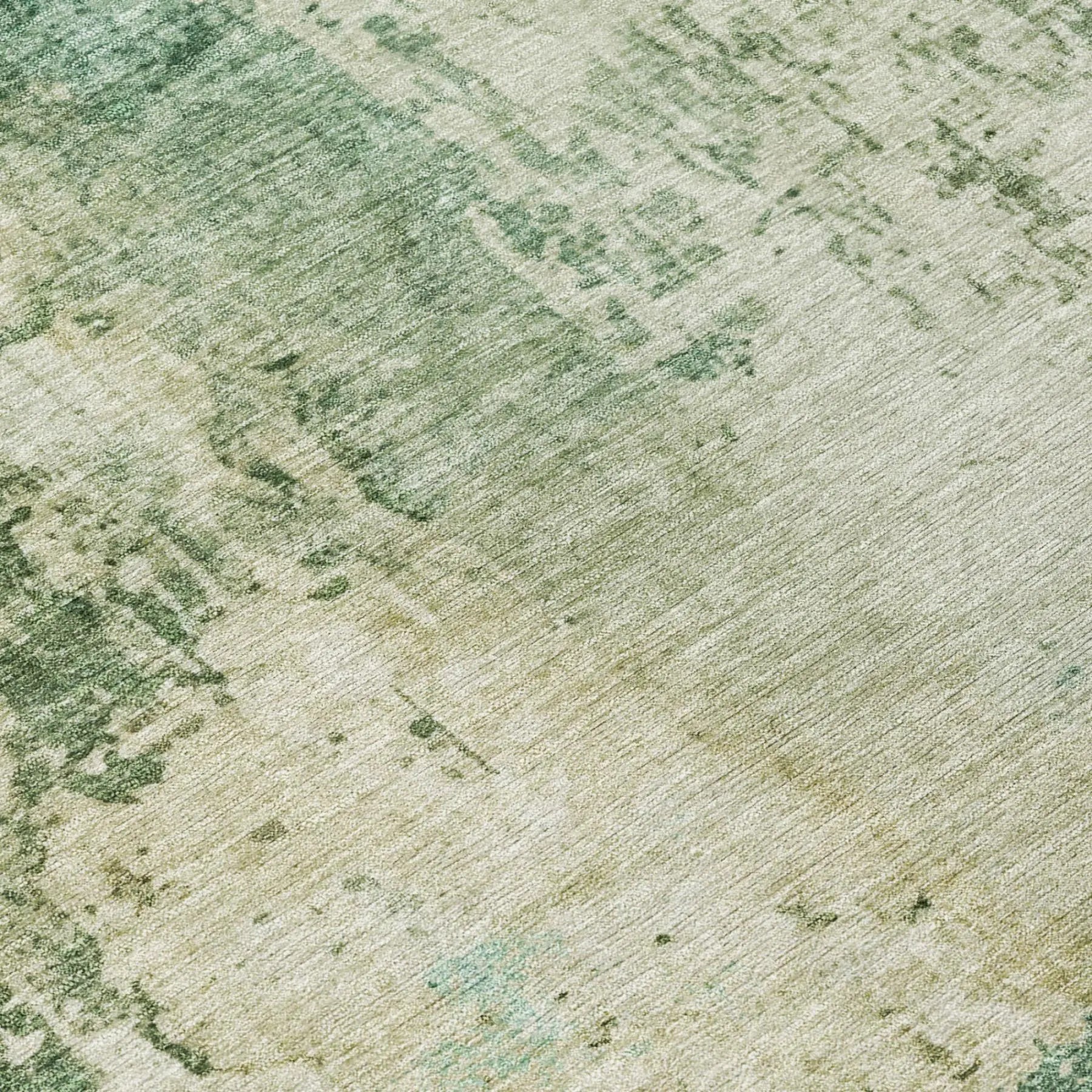 8' Green And Sage Round Abstract Washable Indoor Outdoor Area Rug Homeroots Outdoor