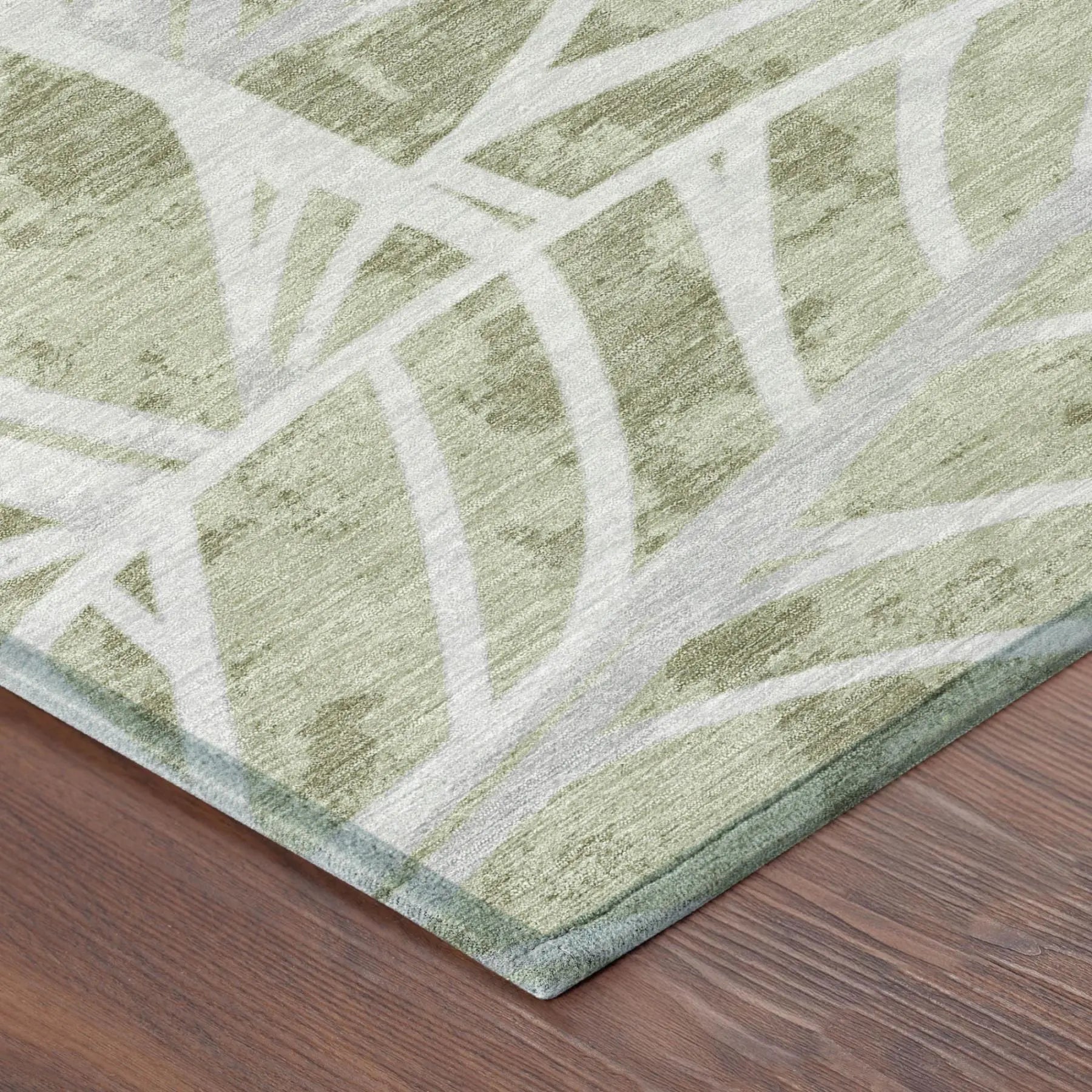 8' Green And Silver Round Floral Washable Indoor Outdoor Area Rug Homeroots Outdoor