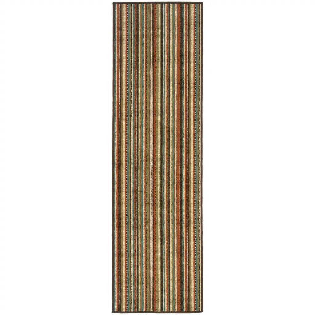 8' Green Indoor Outdoor Runner Rug Homeroots Outdoor