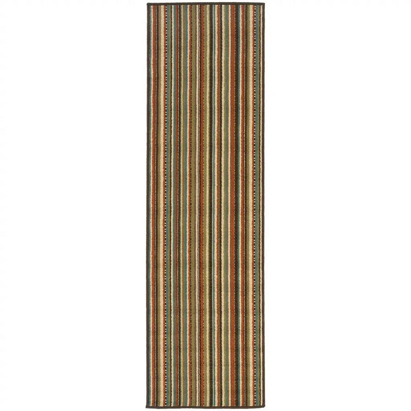 8' Green Indoor Outdoor Runner Rug Homeroots Outdoor