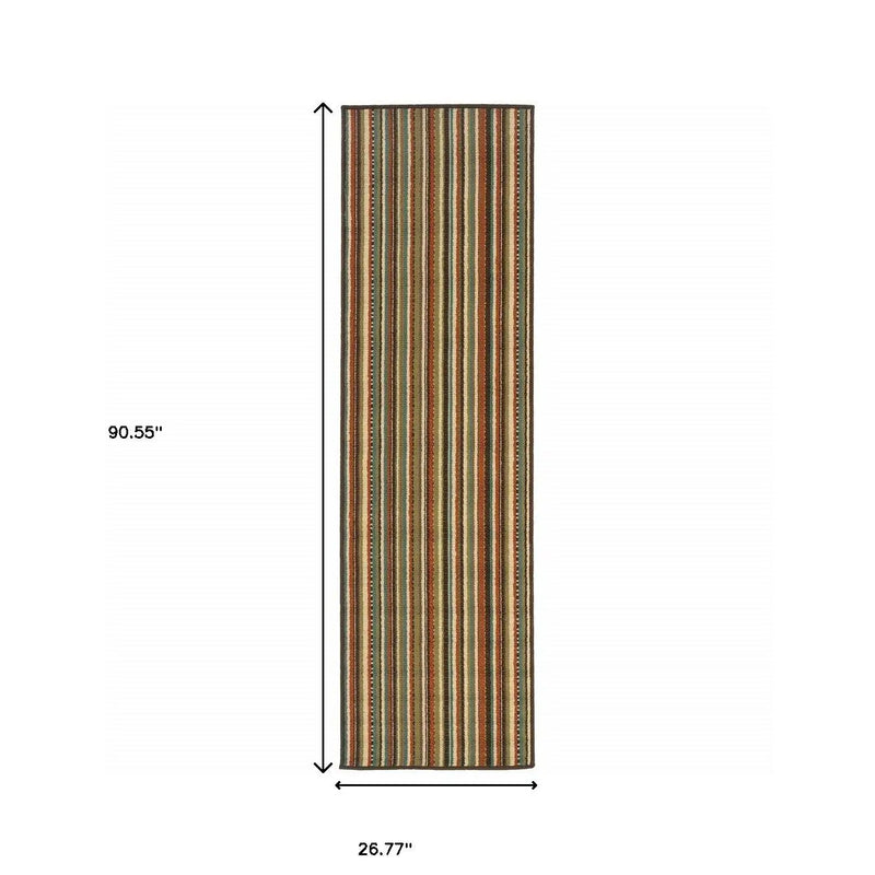 8' Green Indoor Outdoor Runner Rug Homeroots Outdoor