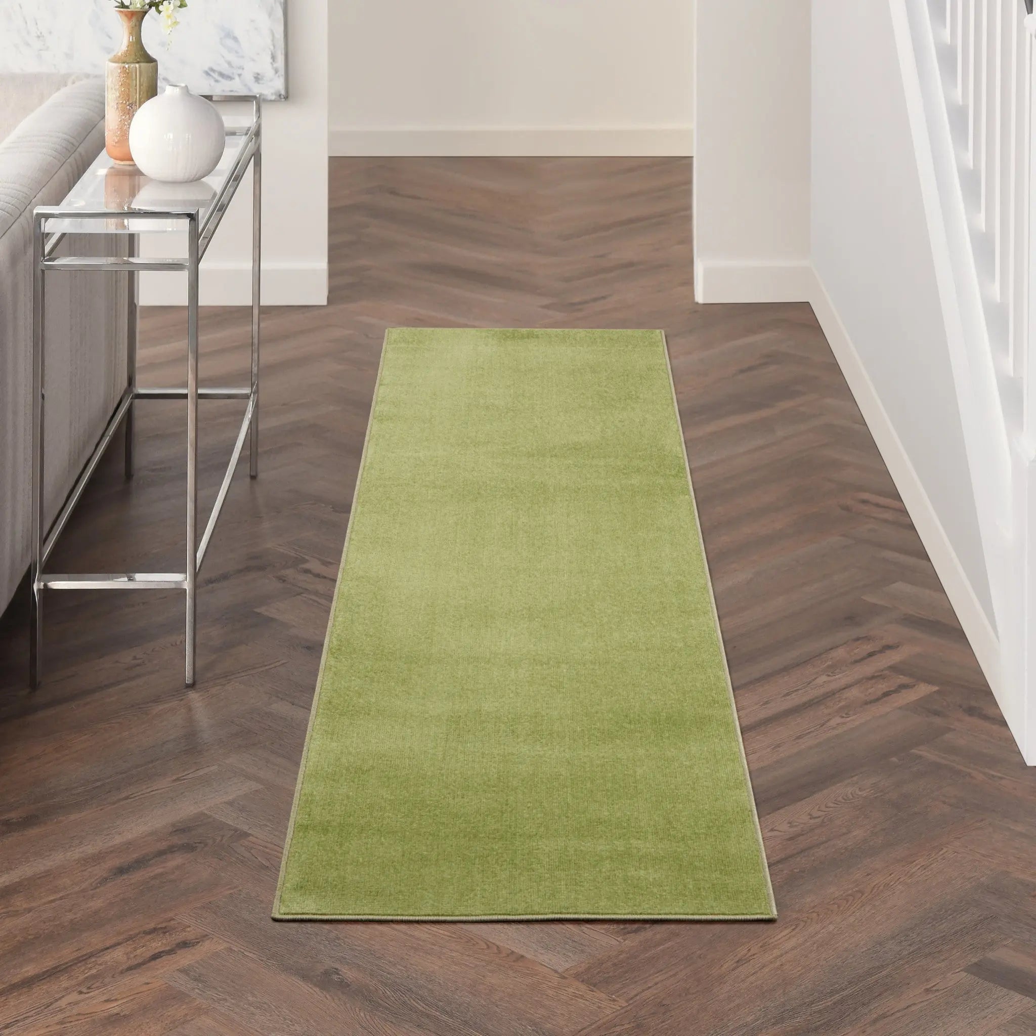 8' Green Indoor Outdoor Runner Rug - GreatEagleInc