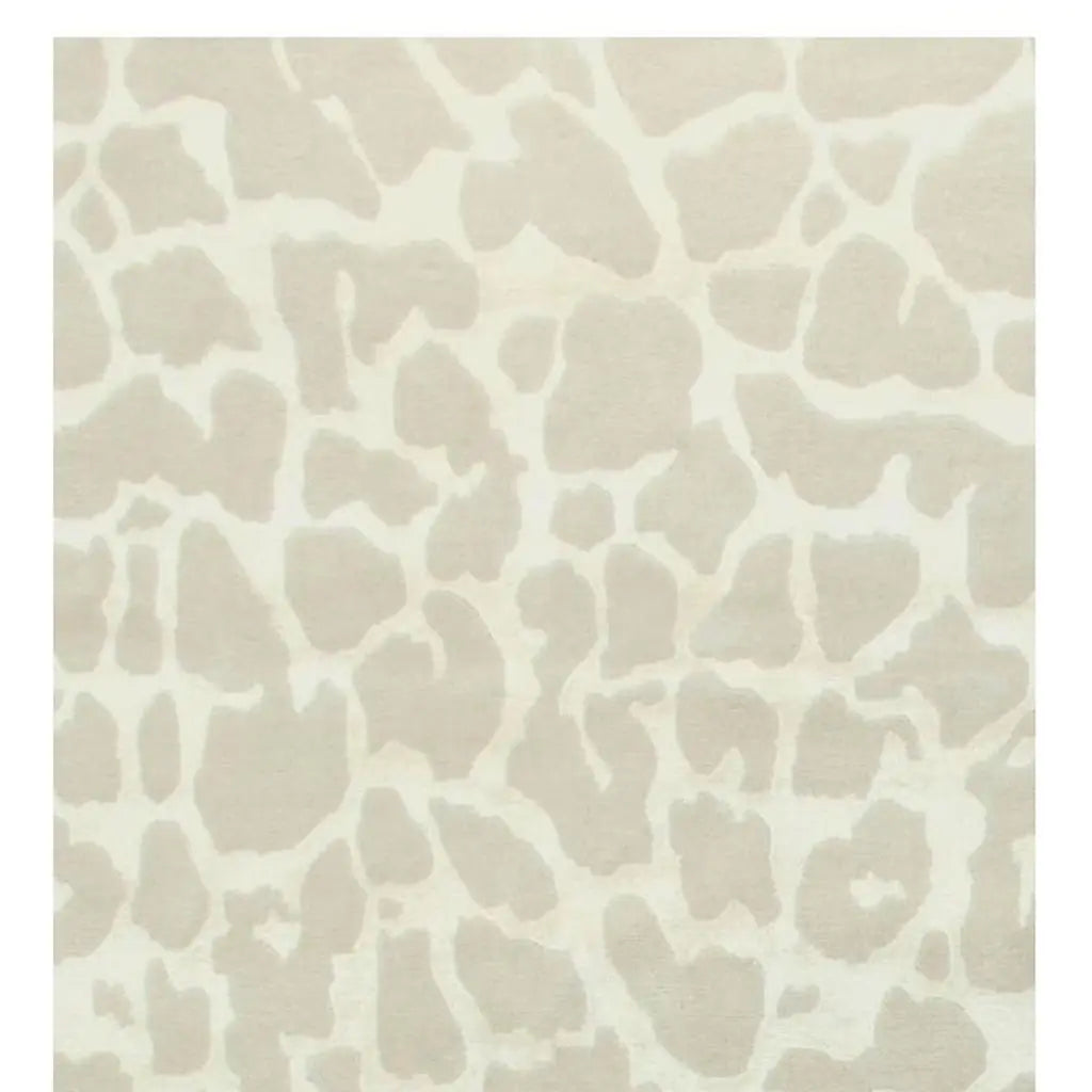 8' Ivory And Beige Animal Print Hand Knotted Area Rug Homeroots Home Decor