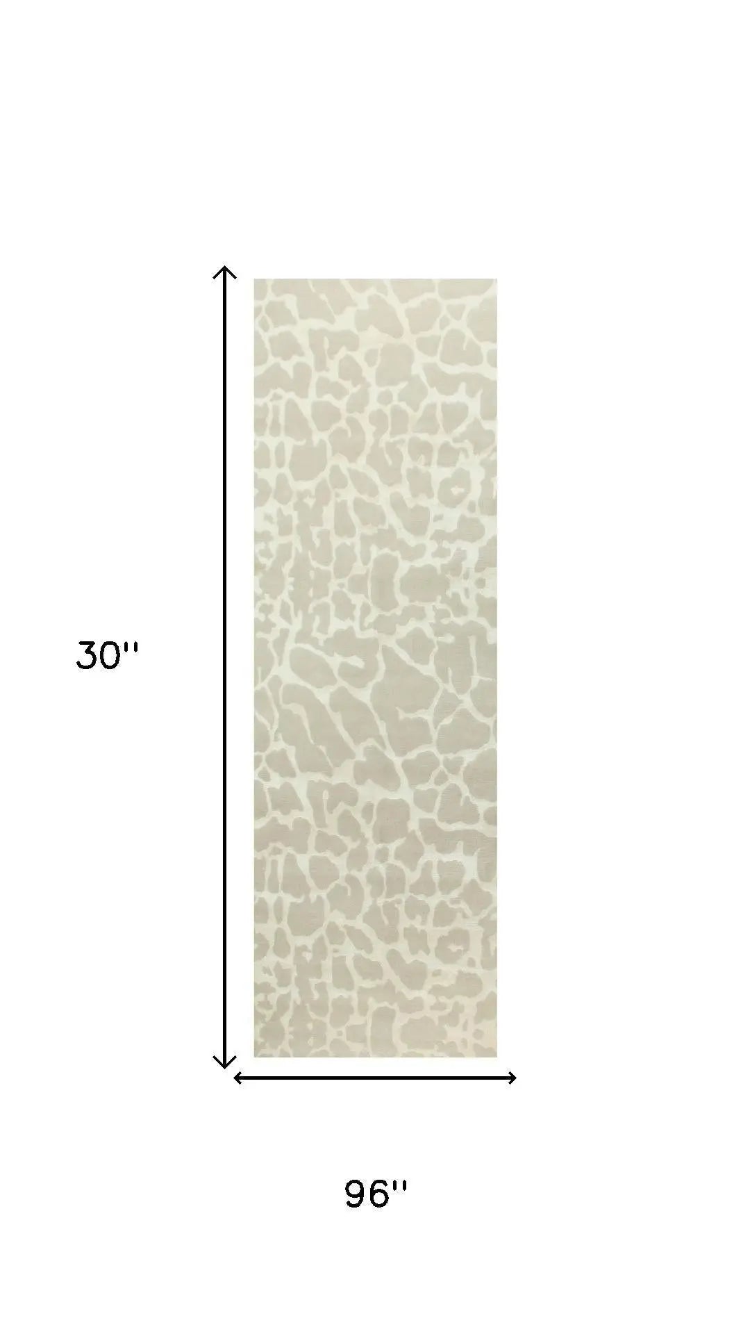 8' Ivory And Beige Animal Print Hand Knotted Area Rug Homeroots Home Decor