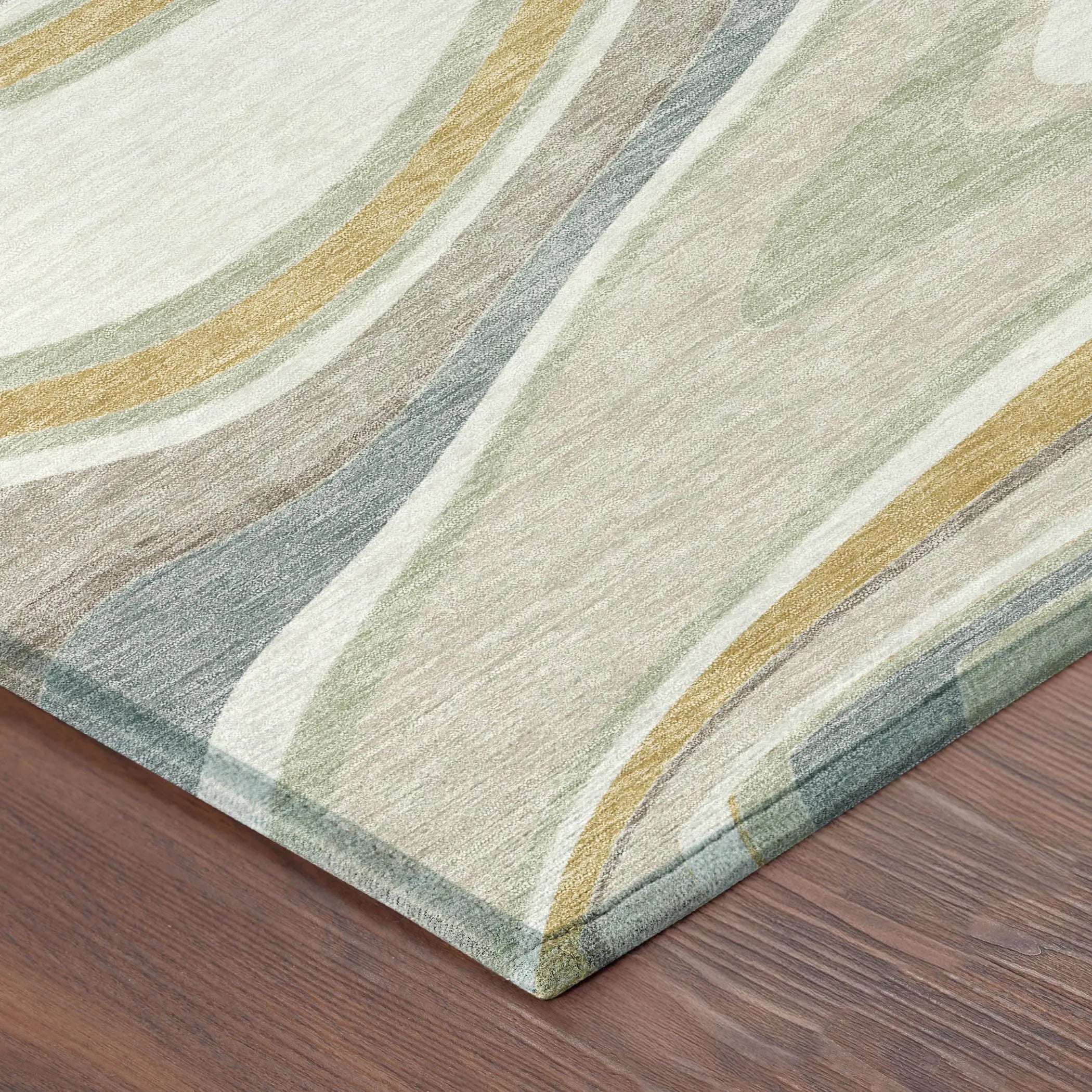 8' Ivory And Beige Round Abstract Washable Indoor Outdoor Area Rug Homeroots Outdoor