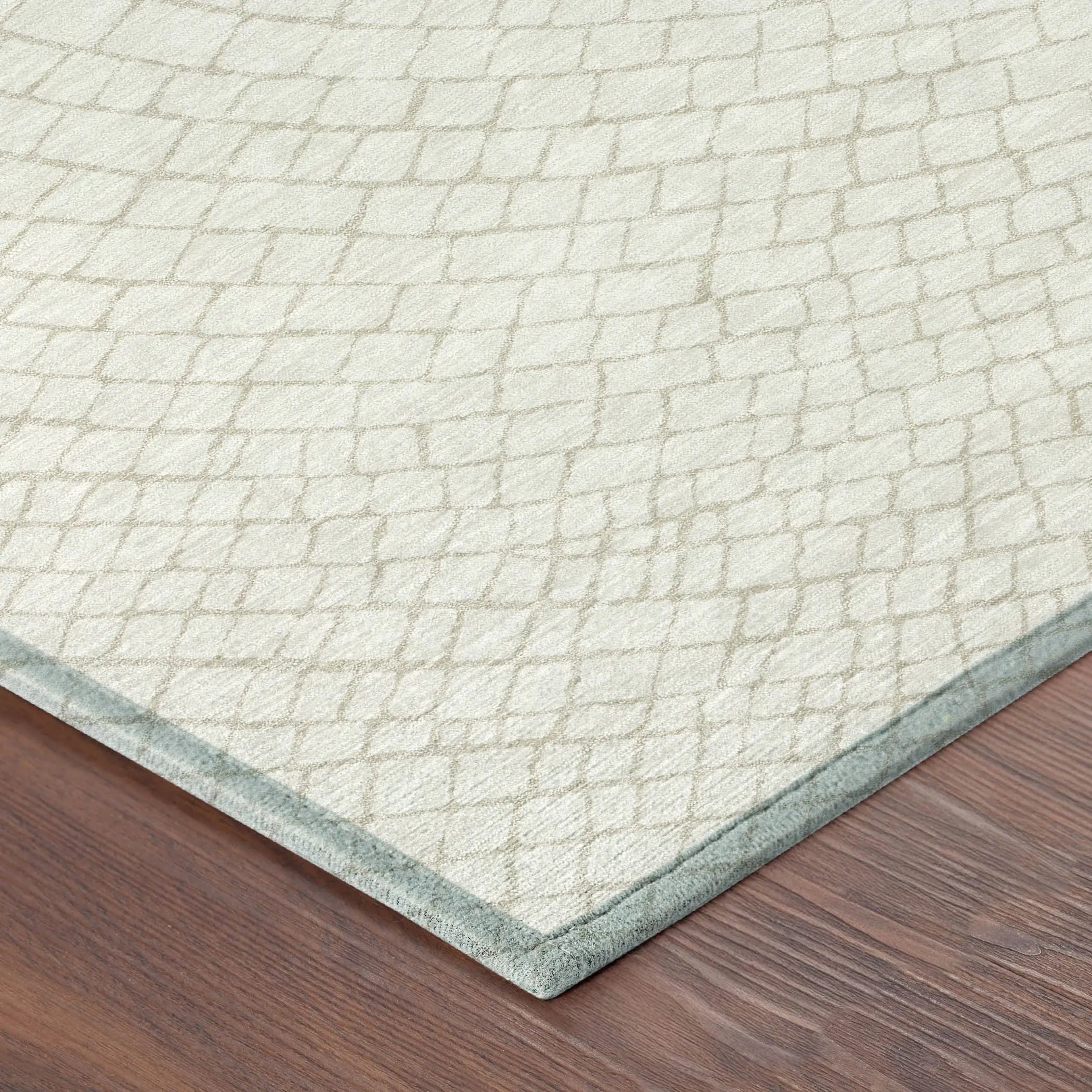 8' Ivory And Beige Round Geometric Washable Indoor Outdoor Area Rug Homeroots Outdoor