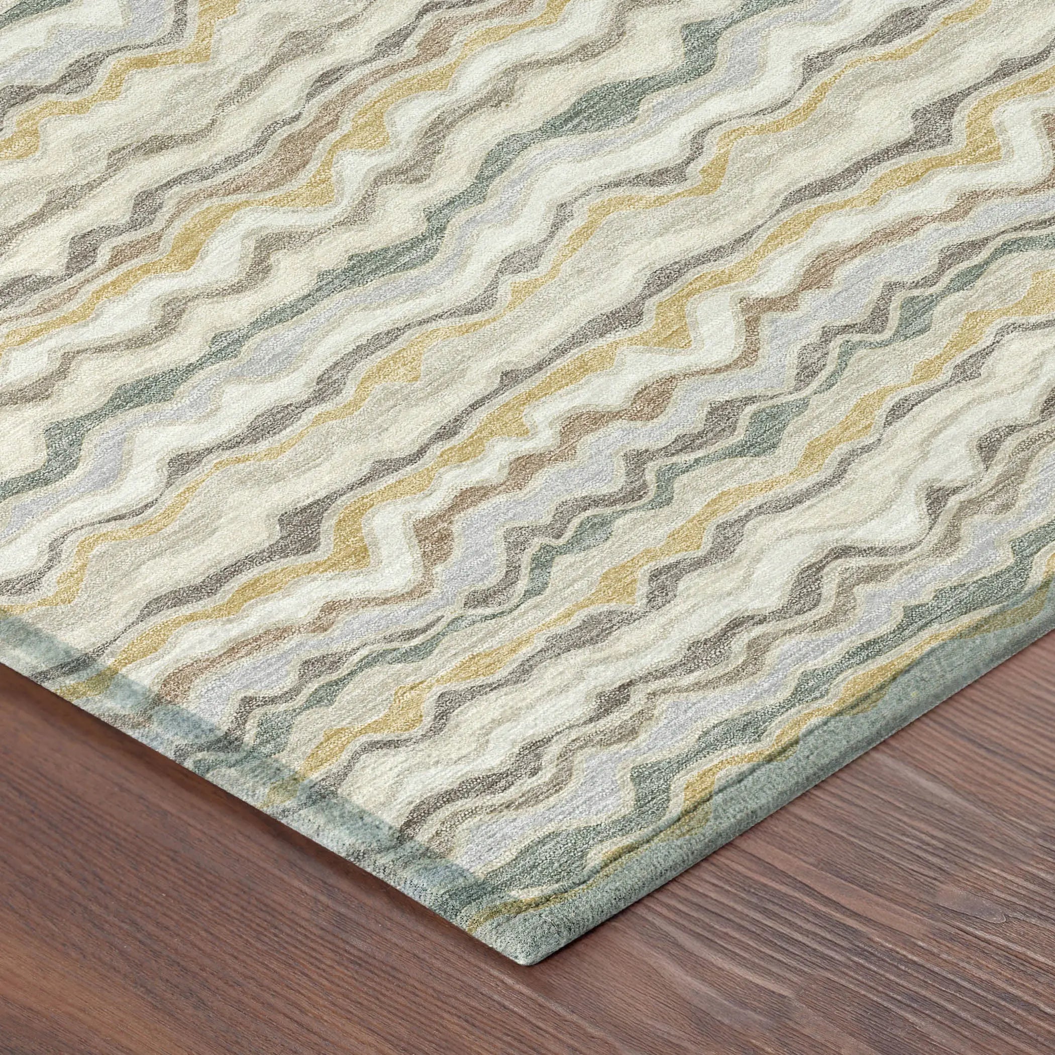 8' Ivory And Beige Round Striped Washable Indoor Outdoor Area Rug Homeroots Outdoor