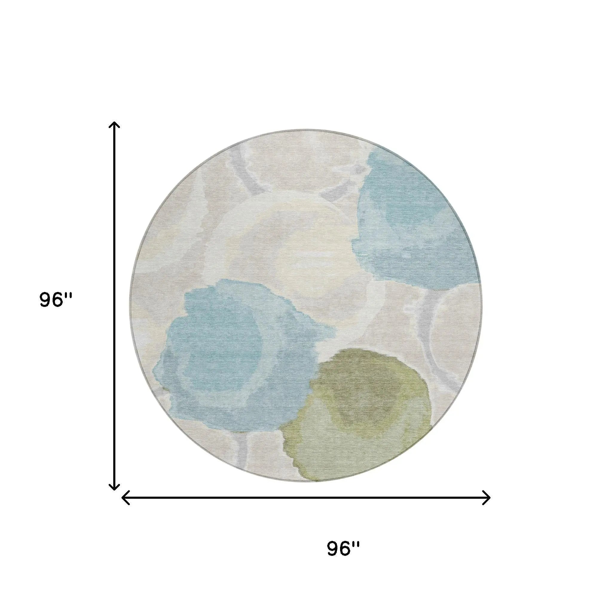 8' Ivory And Brown Round Abstract Washable Indoor Outdoor Area Rug Homeroots Outdoor