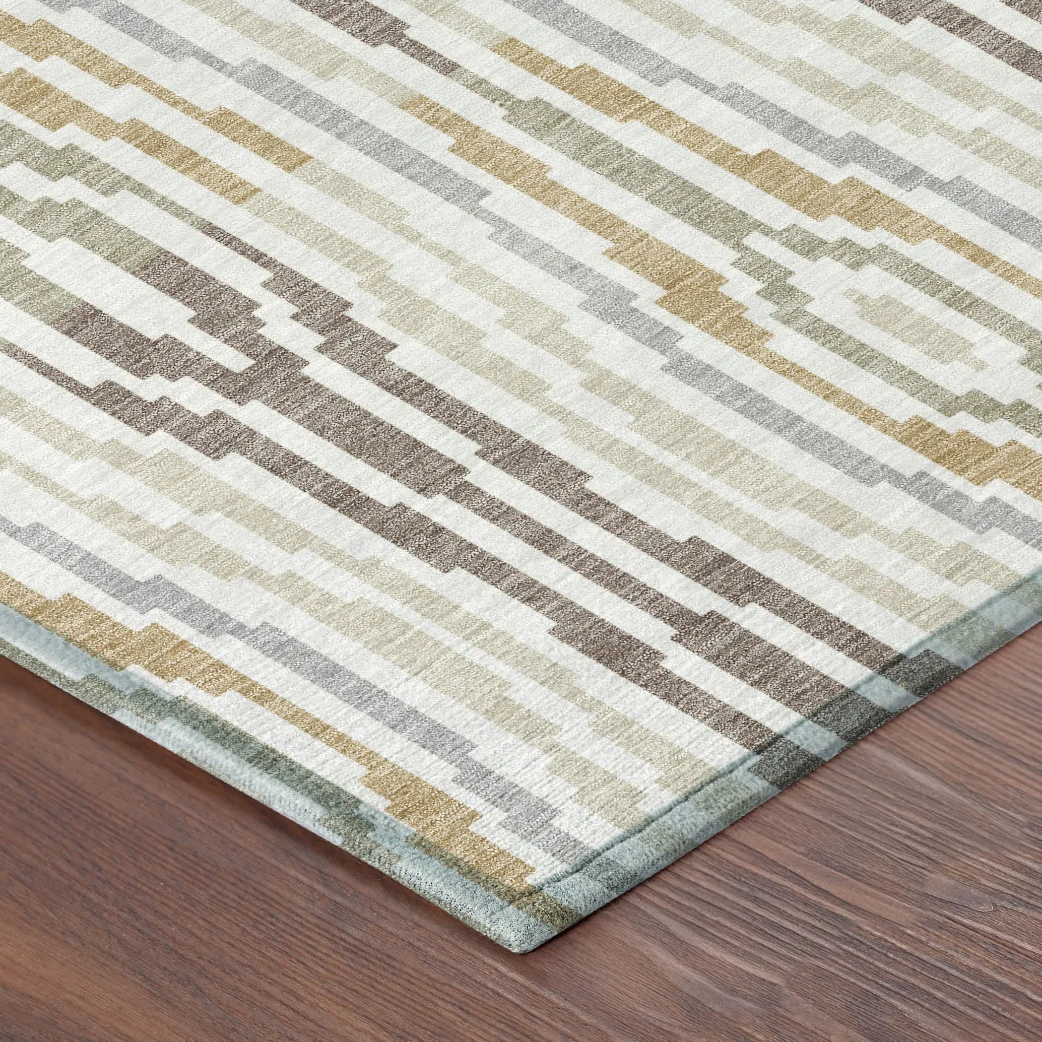8' Ivory And Brown Round Abstract Washable Indoor Outdoor Area Rug Homeroots Outdoor