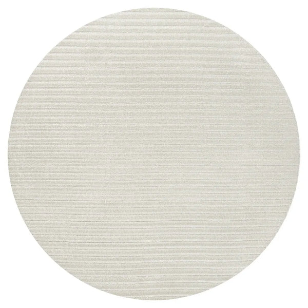 8' Ivory And Cream Round Striped Indoor Outdoor Area Rug Homeroots Outdoor