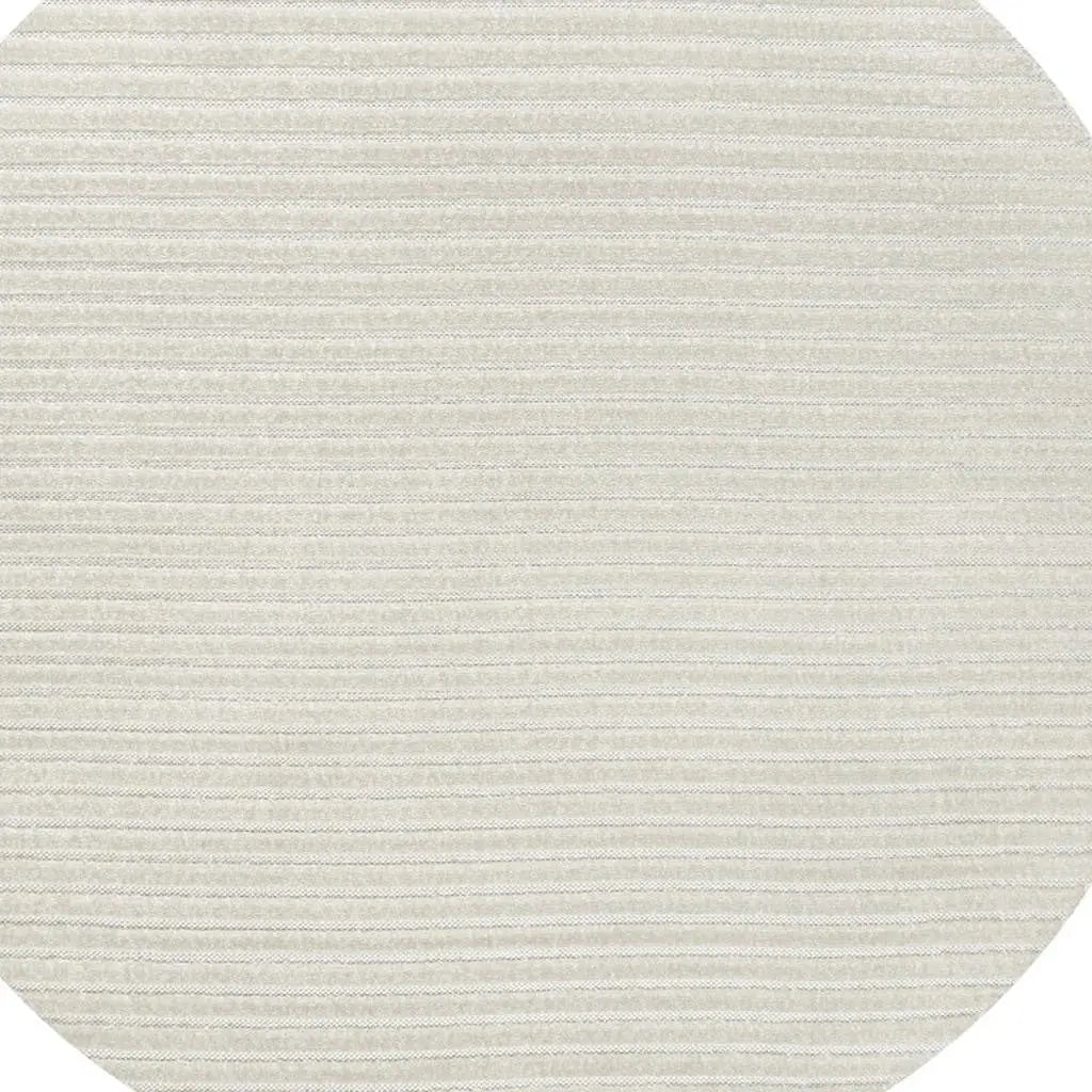 8' Ivory And Cream Round Striped Indoor Outdoor Area Rug Homeroots Outdoor