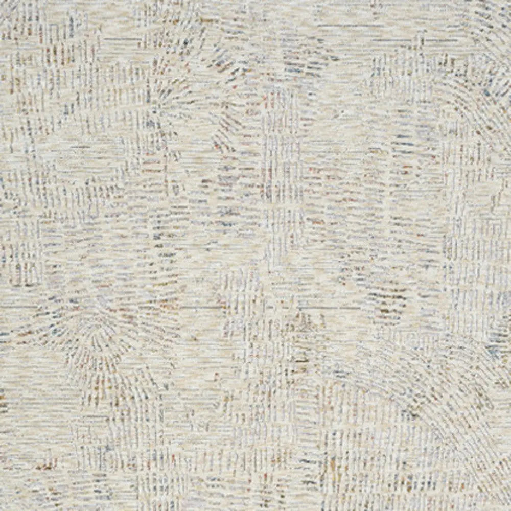 8' Ivory And Gray Abstract Runner Rug Homeroots Home Decor