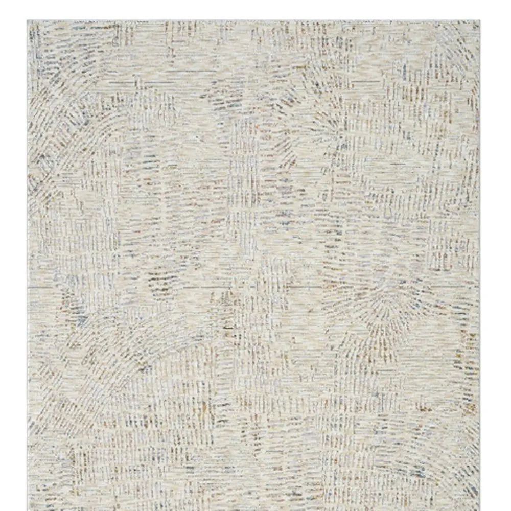 8' Ivory And Gray Abstract Runner Rug Homeroots Home Decor