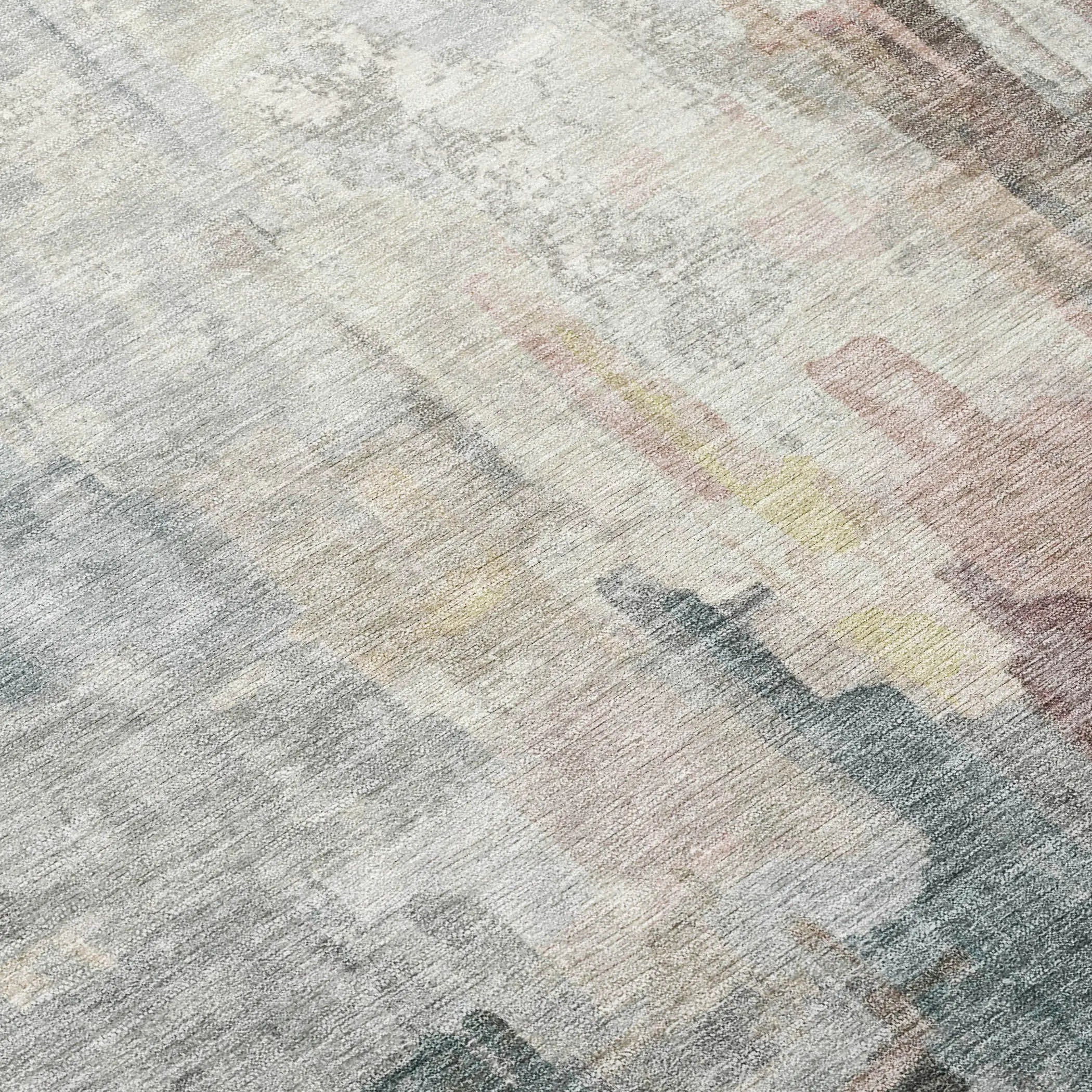 8' Ivory And Gray Round Abstract Washable Indoor Outdoor Area Rug Homeroots Outdoor