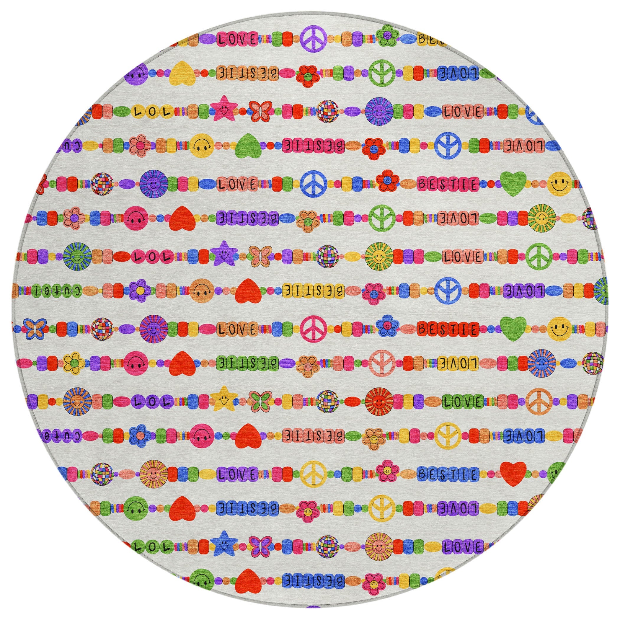 8' Ivory And Olive Green Round Geometric Washable Indoor Outdoor Area Rug Homeroots Outdoor