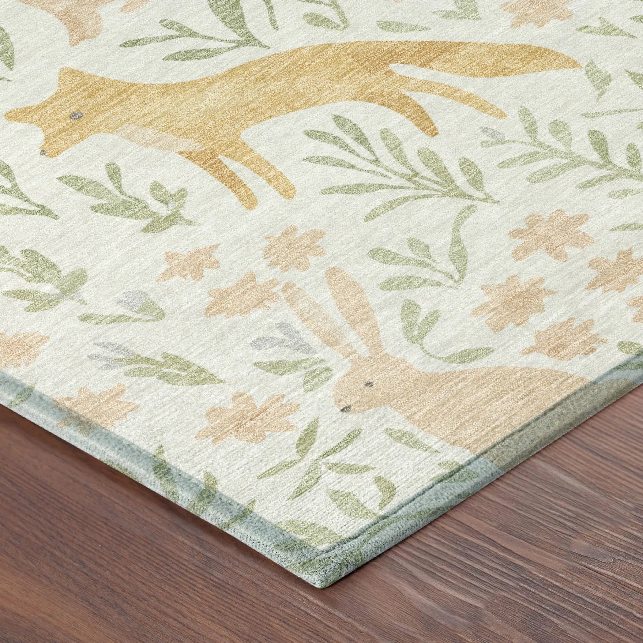 8' Ivory And Pink Round Botanical Leaves Washable Indoor Outdoor Area Rug Homeroots Outdoor