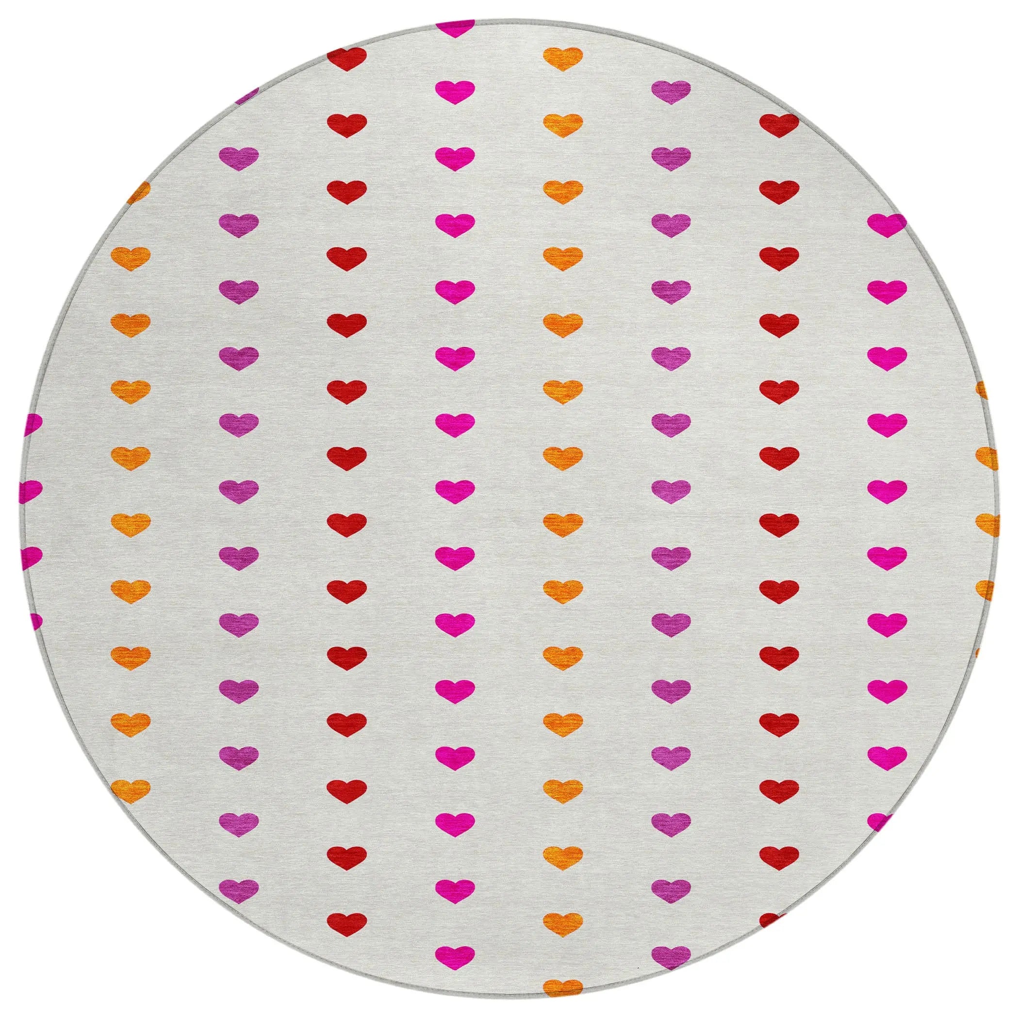 8' Ivory And Red Round Geometric Washable Indoor Outdoor Area Rug Homeroots Outdoor