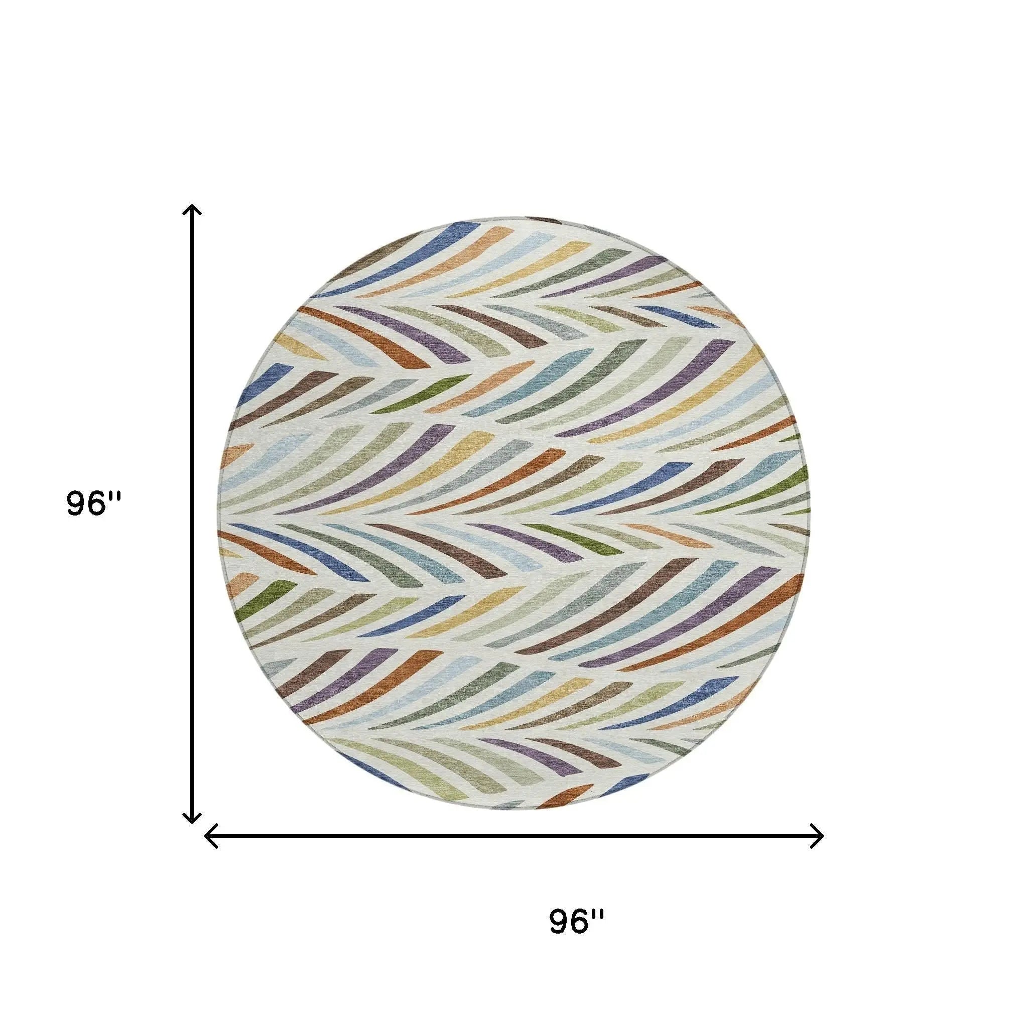 8' Ivory And Sage Round Abstract Washable Indoor Outdoor Area Rug Homeroots Outdoor