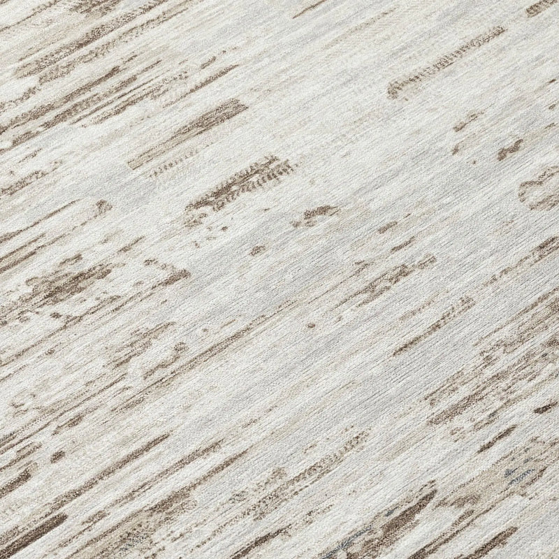 8' Ivory And Silver Round Abstract Washable Indoor Outdoor Area Rug Homeroots Outdoor