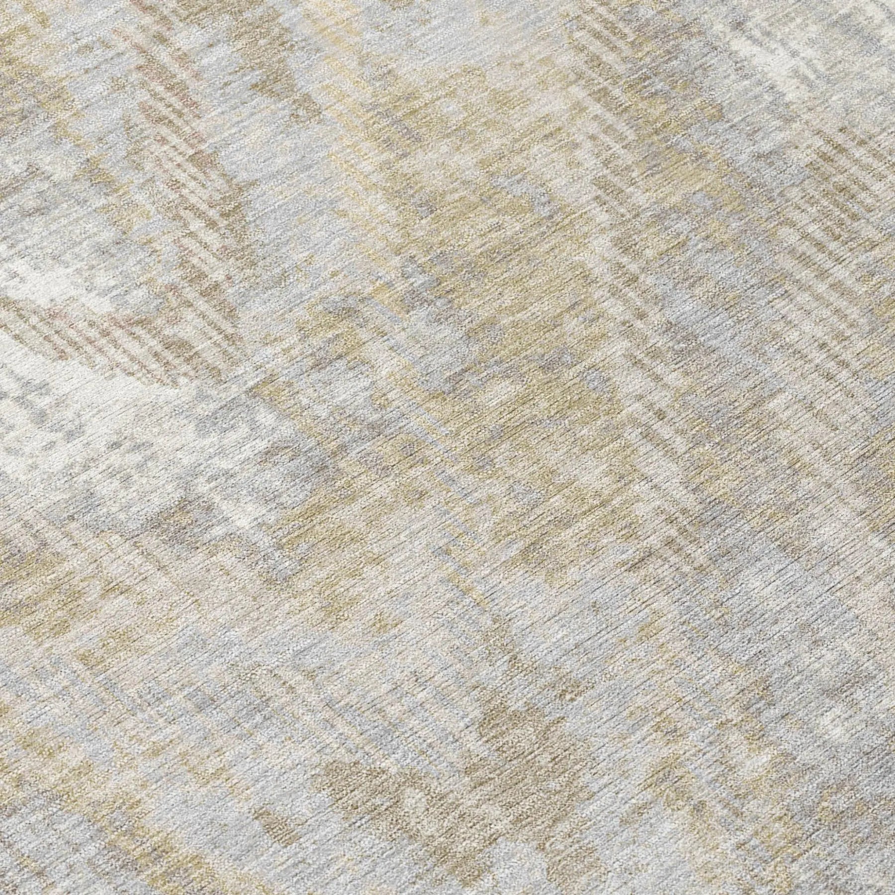 8' Ivory And Silver Round Abstract Washable Indoor Outdoor Area Rug Homeroots Outdoor