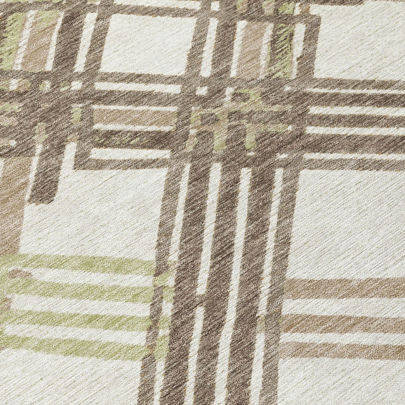 8' Ivory And Taupe Round Geometric Washable Indoor Outdoor Area Rug Homeroots Outdoor