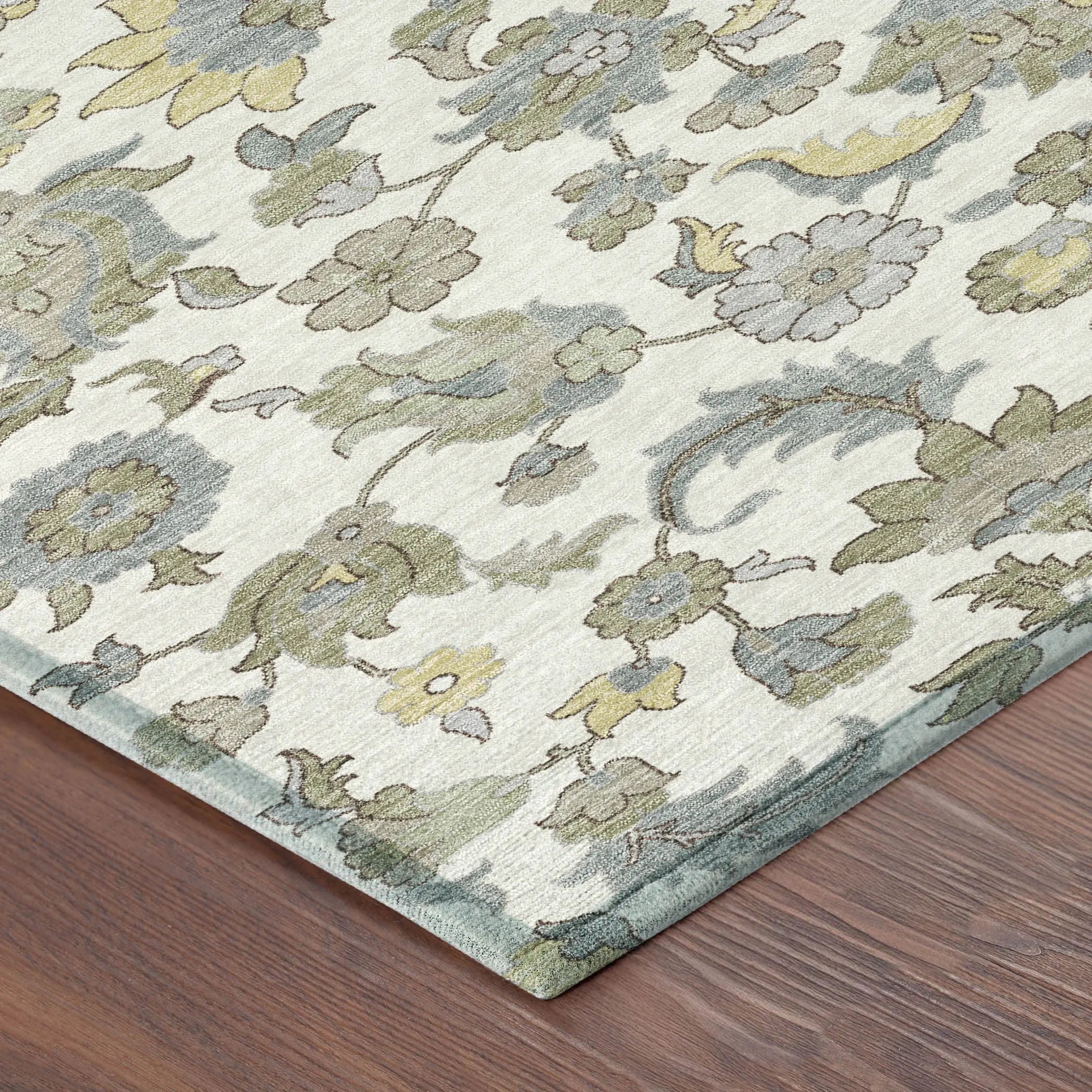 8' Ivory And Wheat Round Floral Medallion Washable Indoor Outdoor Area Rug Homeroots Outdoor