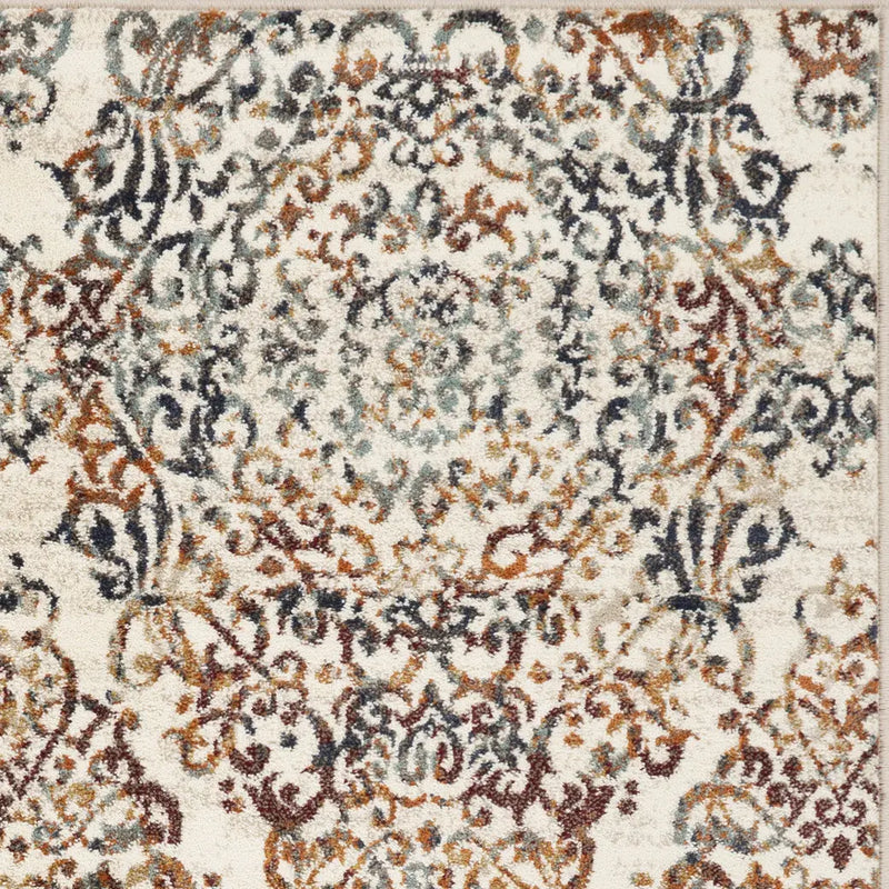 8' Ivory Rust And Green Oriental Runner Rug Homeroots Home Decor