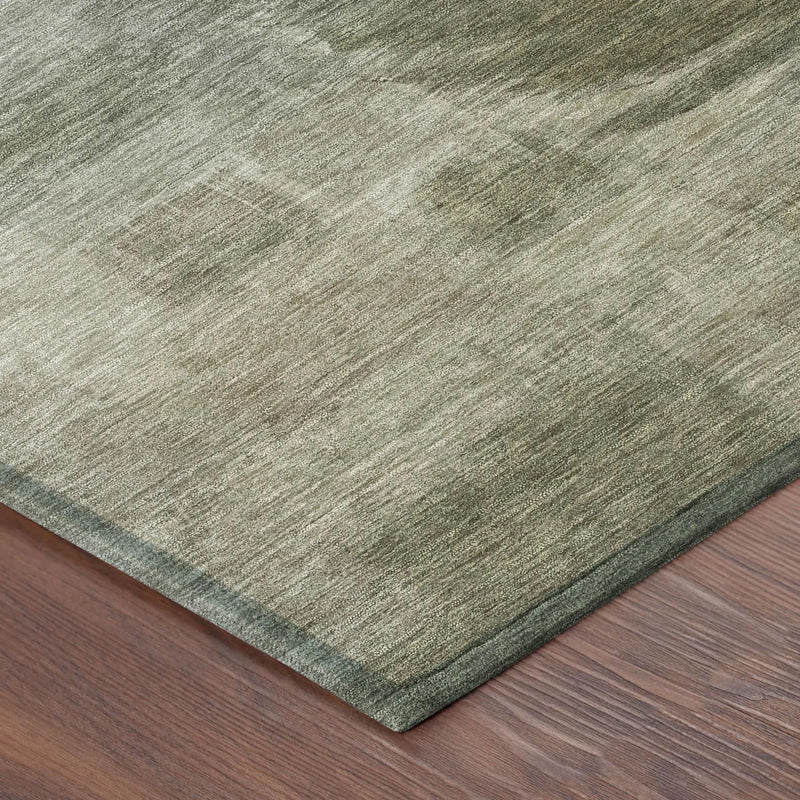8' Khaki And Brown Round Botanical Leaves Washable Indoor Outdoor Area Rug Homeroots Outdoor