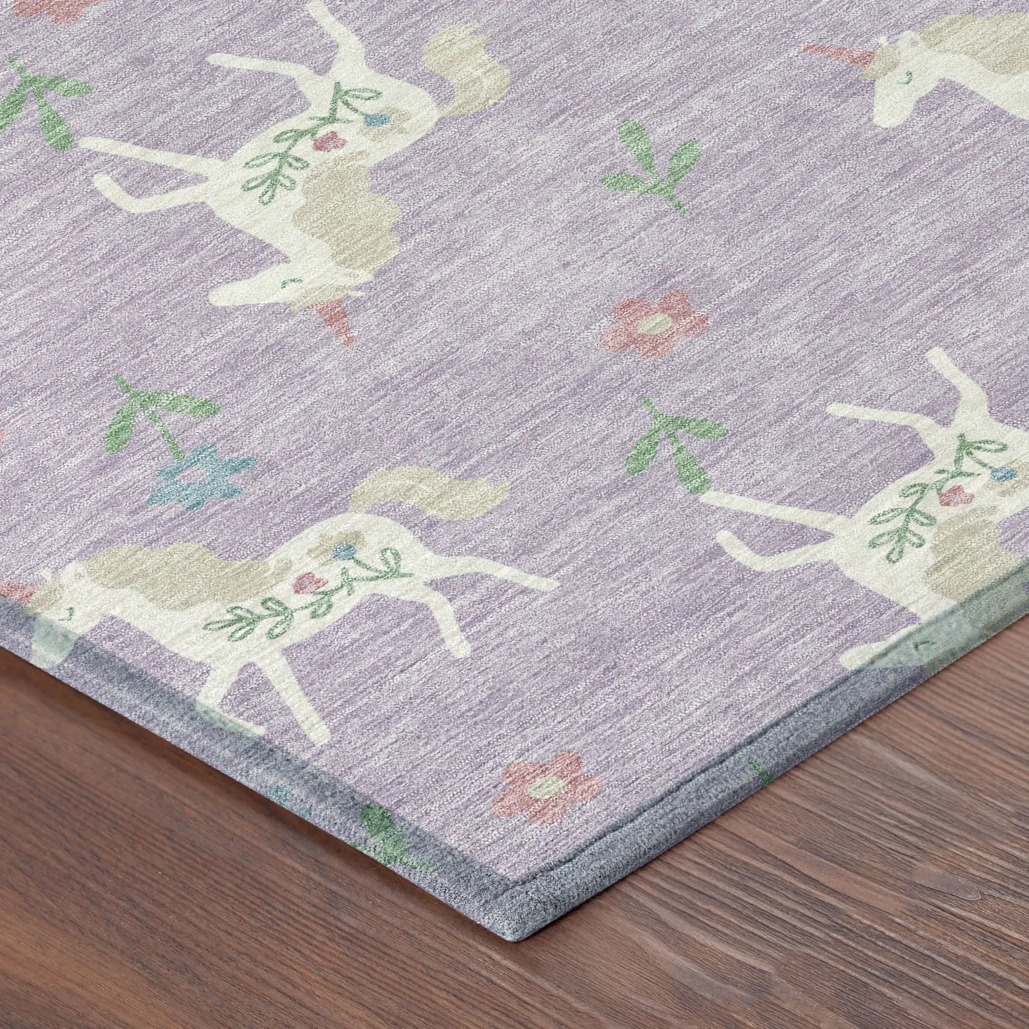 8' Lavender And Ivory Round Floral Washable Indoor Outdoor Area Rug Homeroots Outdoor
