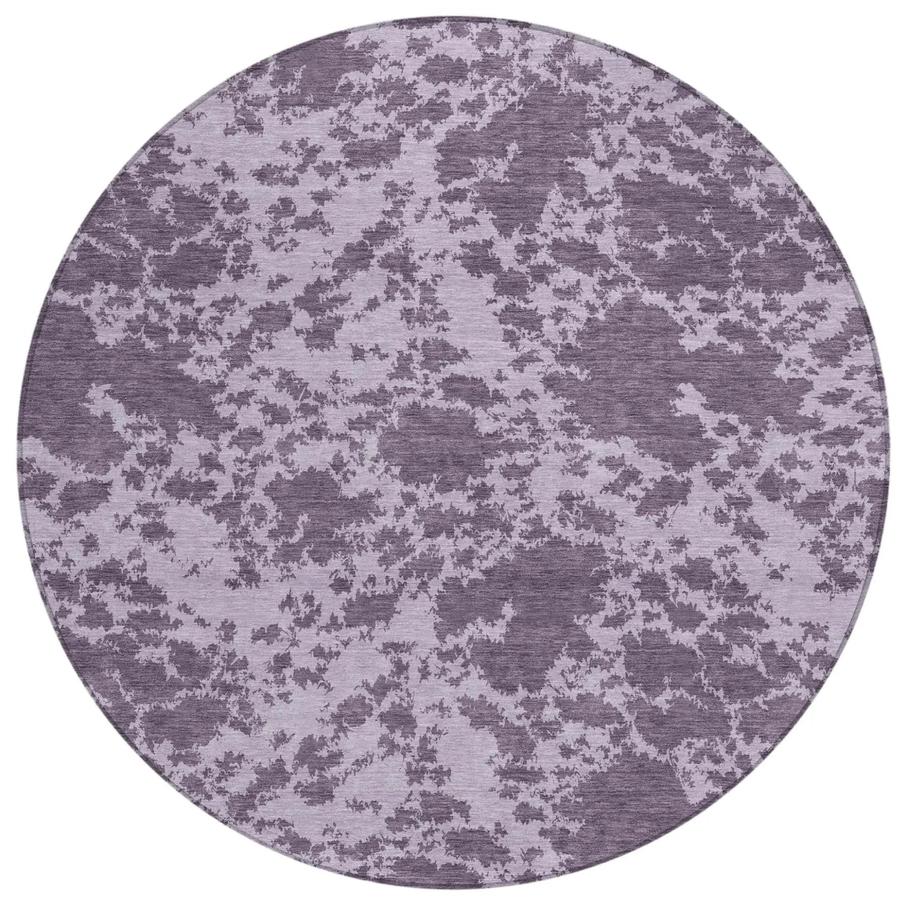 8' Lavender And Purple Round Abstract Washable Indoor Outdoor Area Rug Homeroots Outdoor