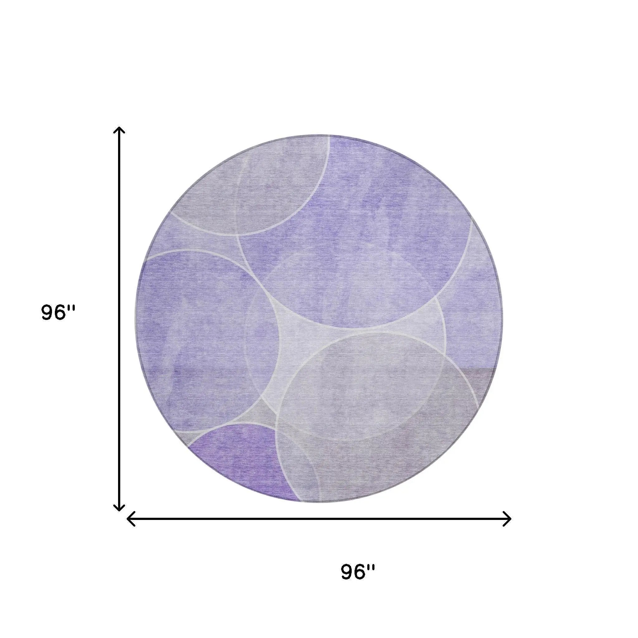 8' Lavender And Purple Round Geometric Washable Indoor Outdoor Area Rug Homeroots Outdoor