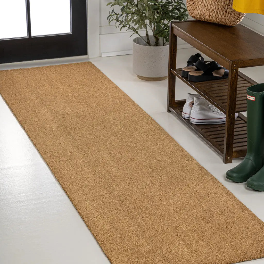 8' Light Brown Indoor Outdoor Runner Rug Homeroots Outdoor