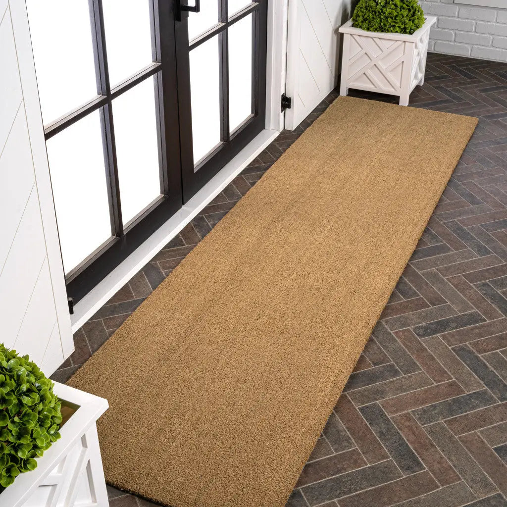 8' Light Brown Indoor Outdoor Runner Rug Homeroots Outdoor