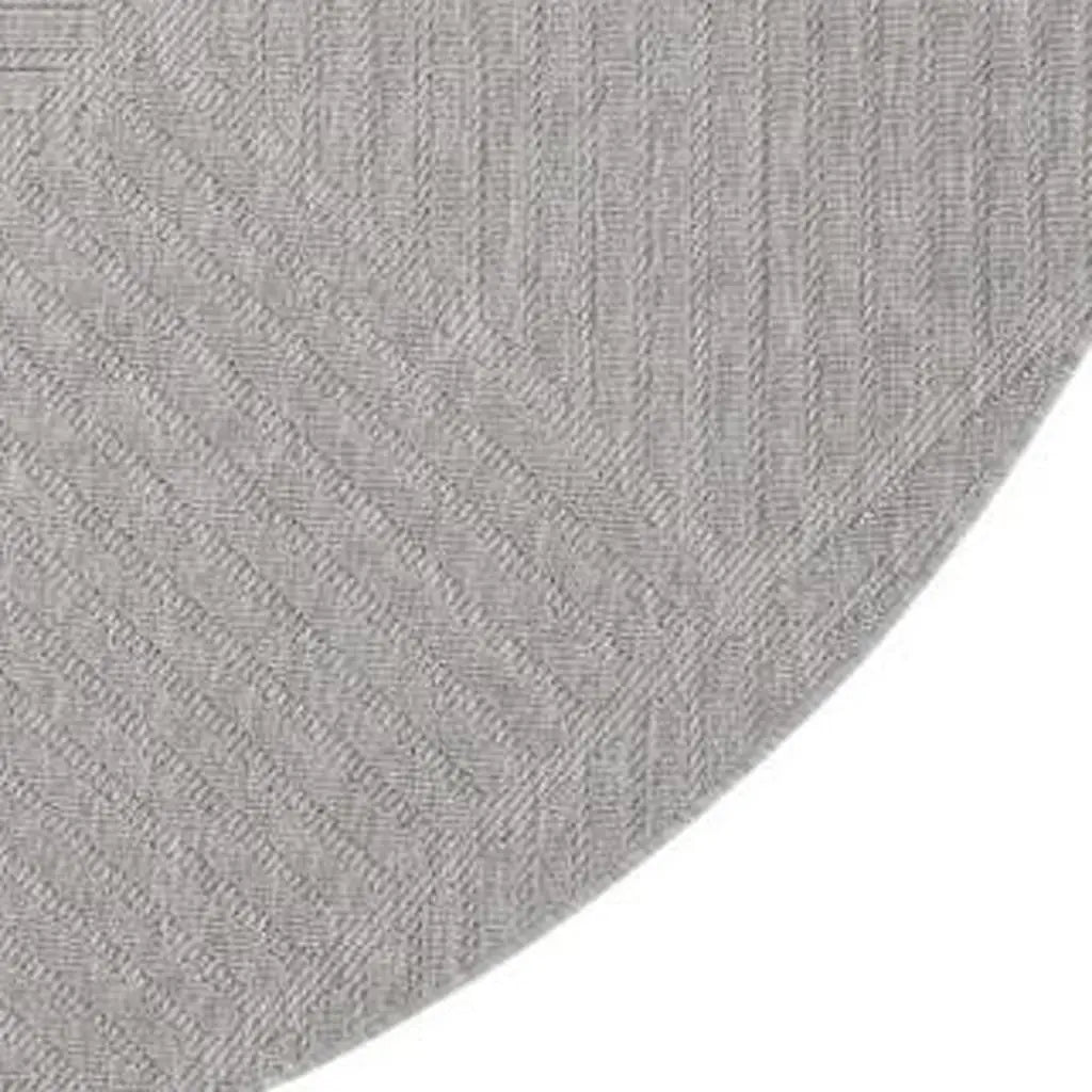 8' Light Gray And Gray Round Geometric Indoor Outdoor Area Rug Homeroots Outdoor